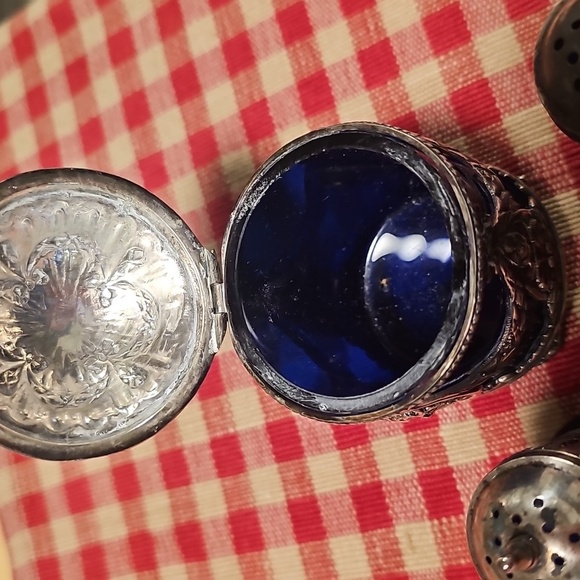 Vintage French Silver and Blue Decorative Set - Picture 2 of 6
